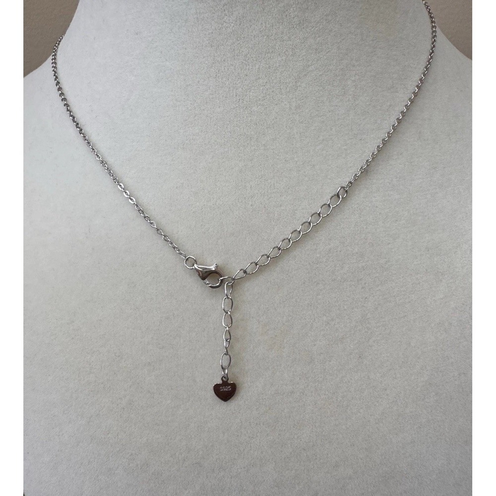 New 925 Sterling Silver W/ MOISSANITE Cross Pendant Chain 16-18inch 107MP - Picture 5 of 8